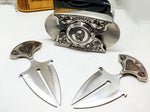 Skull Belt Buckle Knife Holder - Stainless Steel
